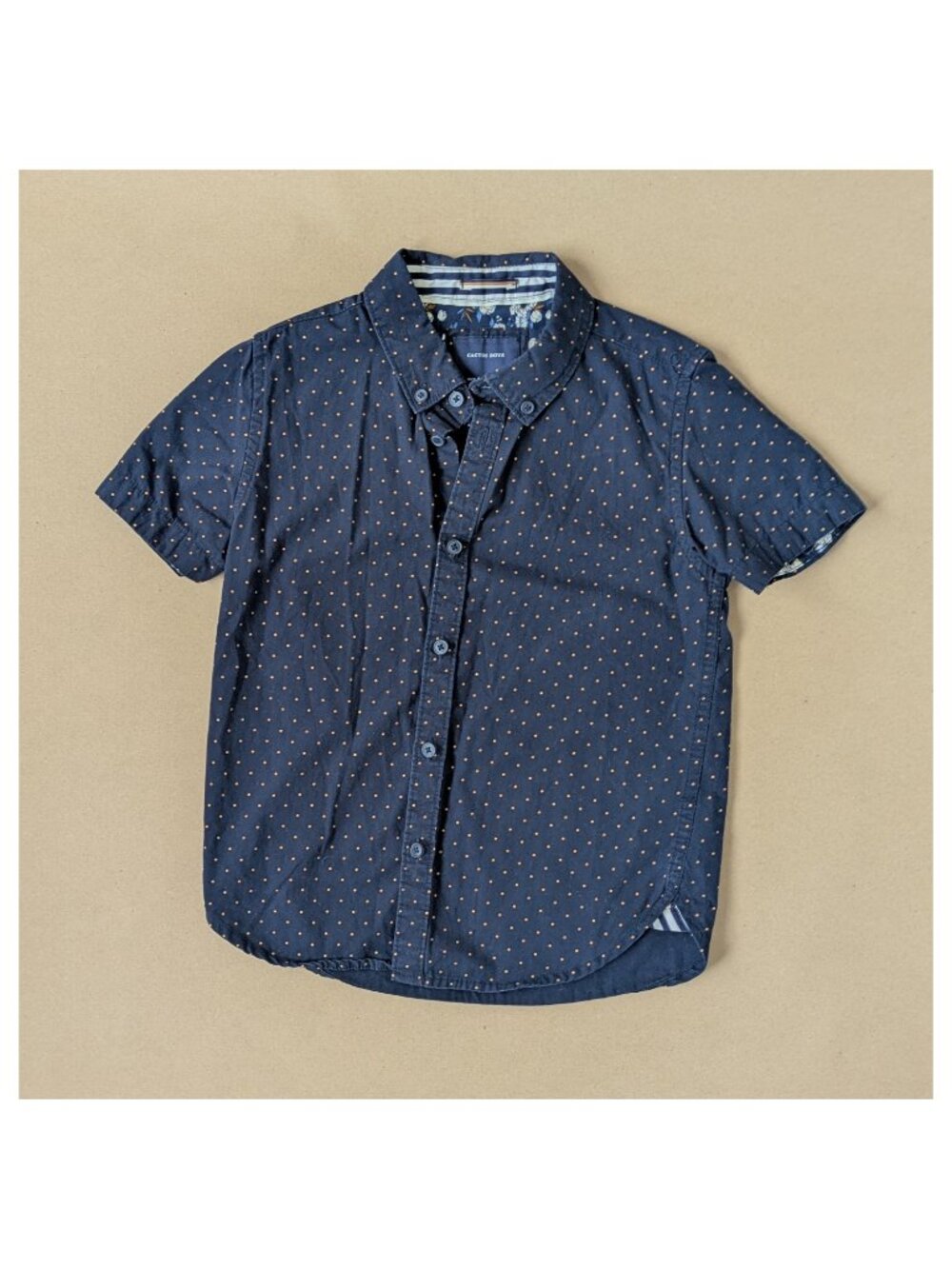 Cactus Boys Dotted Cotton Button-Up